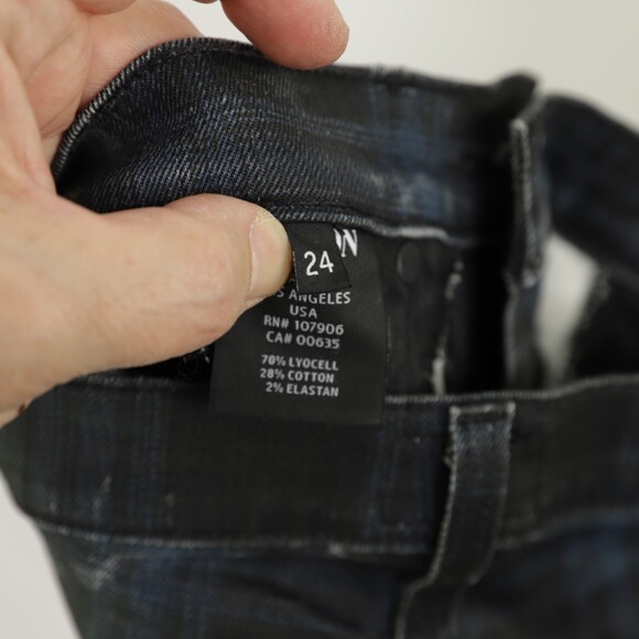 Hudson Nico Mid-Rise Super Skinny Plaid Jeans 24 - Picture 8 of 10